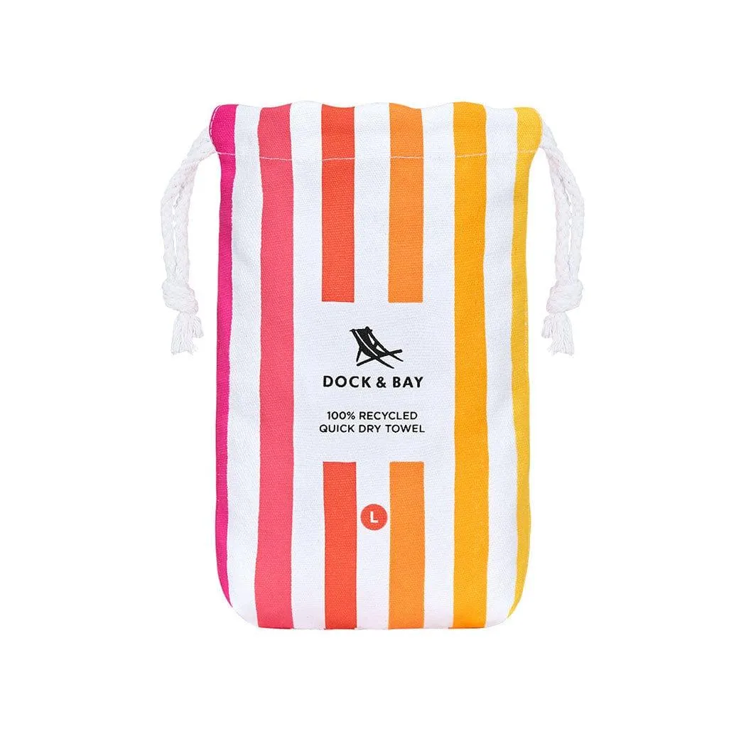 Dock & Bay Beach Towel Cabana Collection L | Quick Dry | Peach Sunrise