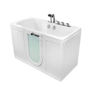 Ella's Bubbles O2SA3260A-HB-R Tub4Two Air Massage Acrylic Walk-In Tub with Right Outward Swing Door, Ella 5pc. Fast-Fill Faucet, Dual 2" Drains, 32" x 60" x 42", White