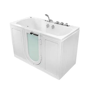 Ella's Bubbles O2SA3260HM-R Ella Tub4Two 32"x 60" Hydro Massage and Microbubble Acrylic Walk-in Tub with Right Outward Swing Door, Thermostatic Faucet, Dual 2" Drains, 32" x 60" x 42", White