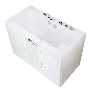 Ella's Bubbles O2SA3260M-HB-R Tub4Two Microbubble Acrylic Walk-in Tub with Right Outward Swing Door, Ella 5pc. Fast-Fill Faucet, Dual 2" Drains, 32" x 60" x 42", White