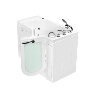 Ella's Bubbles OA3052HH-HB-R Capri Hydro Massage Walk-In Tub, Ella 5pc. Fast-Fill Faucet, Heated Seat, Right Side Dual 2" Drains, 30"x 52", White