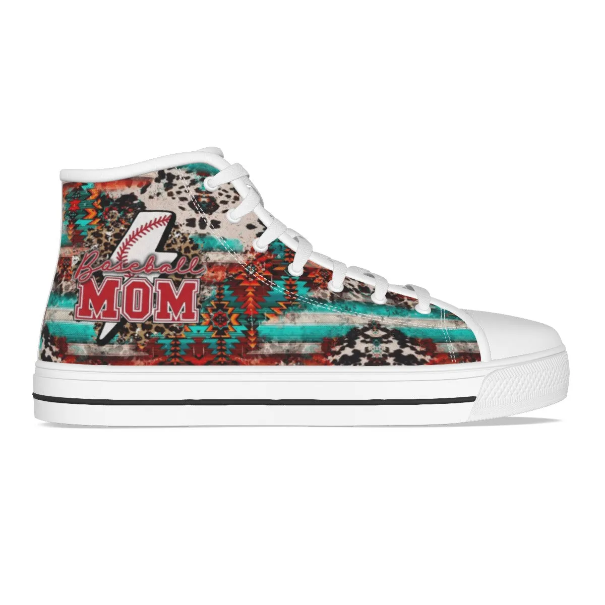 EShoes Personalized Women's Canvas Shoes, Baseball Mom Retro Cowboy Mom, Custom Name Shoes.