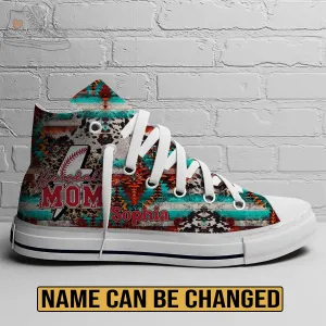 EShoes Personalized Women's Canvas Shoes, Baseball Mom Retro Cowboy Mom, Custom Name Shoes.