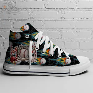 EShoes Personalized Women's Canvas Shoes, Baseball Mom Retro, Shoes Baseball Mom, Custom Name Shoes.