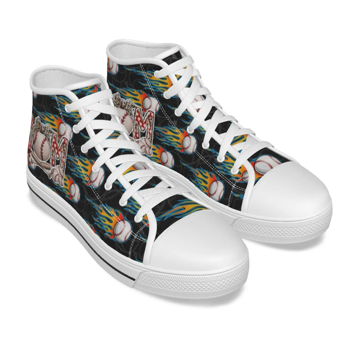 EShoes Personalized Women's Canvas Shoes, Baseball Mom Retro, Shoes Baseball Mom, Custom Name Shoes.