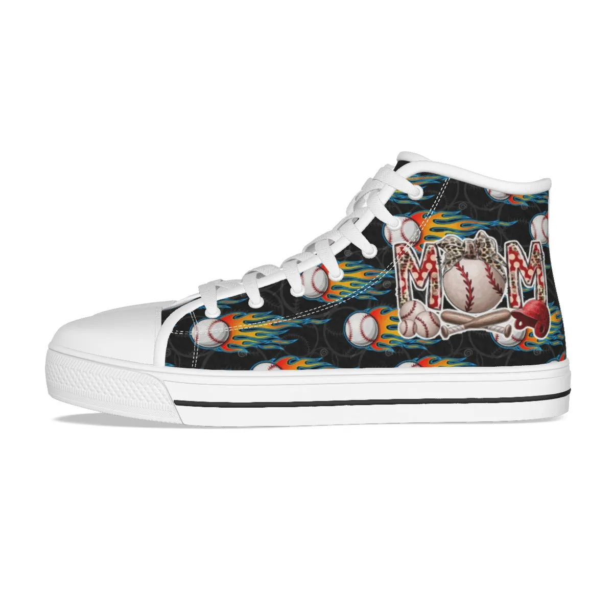 EShoes Personalized Women's Canvas Shoes, Baseball Mom Retro, Shoes Baseball Mom, Custom Name Shoes.