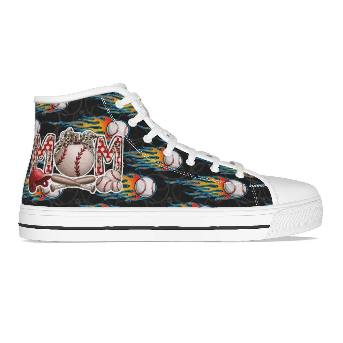 EShoes Personalized Women's Canvas Shoes, Baseball Mom Retro, Shoes Baseball Mom, Custom Name Shoes.