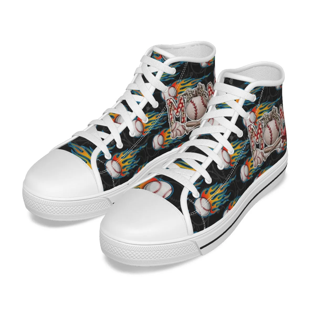 EShoes Personalized Women's Canvas Shoes, Baseball Mom Retro, Shoes Baseball Mom, Custom Name Shoes.