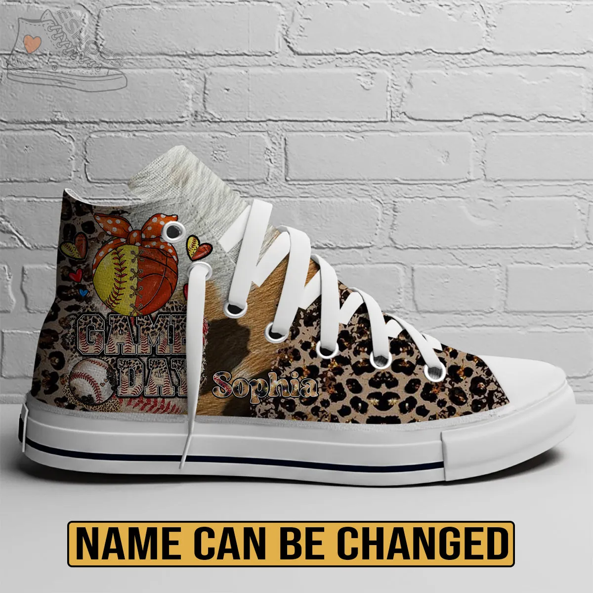 EShoes Personalized Women's Canvas Shoes, Game Day, Baseball Mom Shoes, Custom Name Shoes.