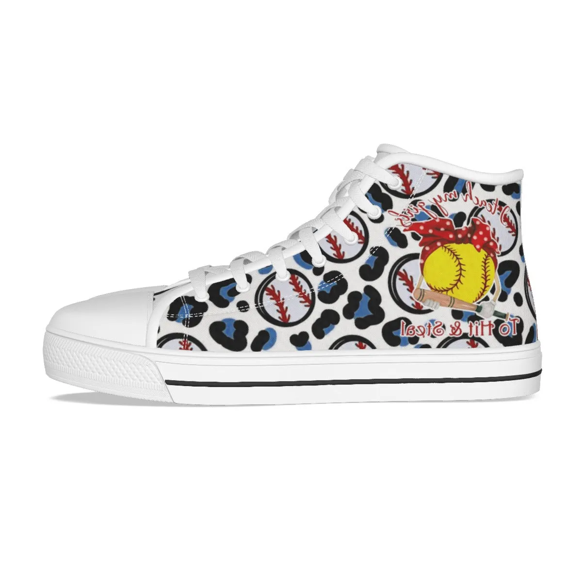 EShoes Personalized Women's Canvas Shoes, I teach My Girl To Hit & Steal, Custom Name Shoes.