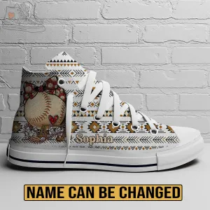 EShoes Personalized Women's Canvas Shoes, Mom Baseball Retro, Custom Name Shoes.
