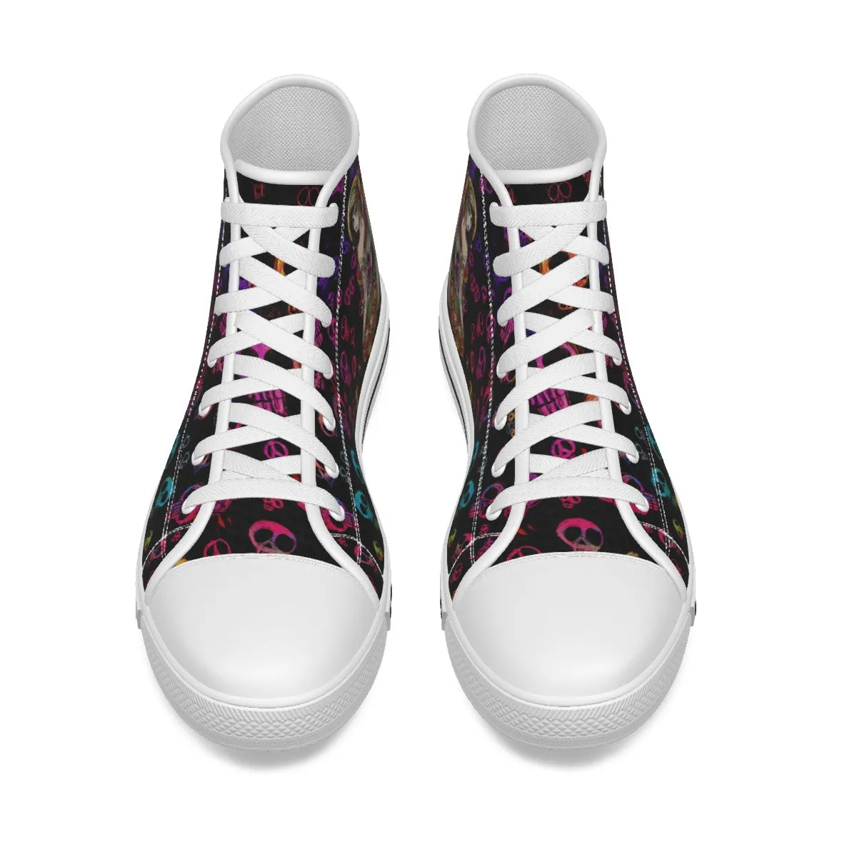 EShoes Personalized Women's Canvas Shoes, Skull Mexican Girl With Wing, Custom Name Shoes.