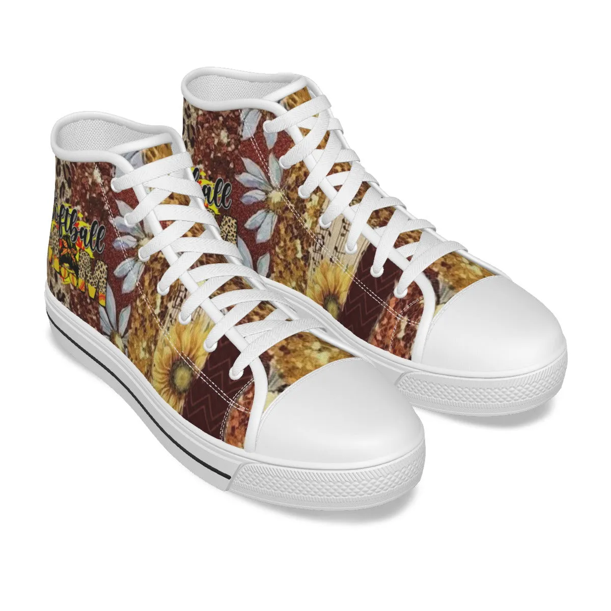 EShoes Personalized Women's Canvas Shoes, Soft Ball Mom, Mama Baseball Shoes, Custom Name Shoes.