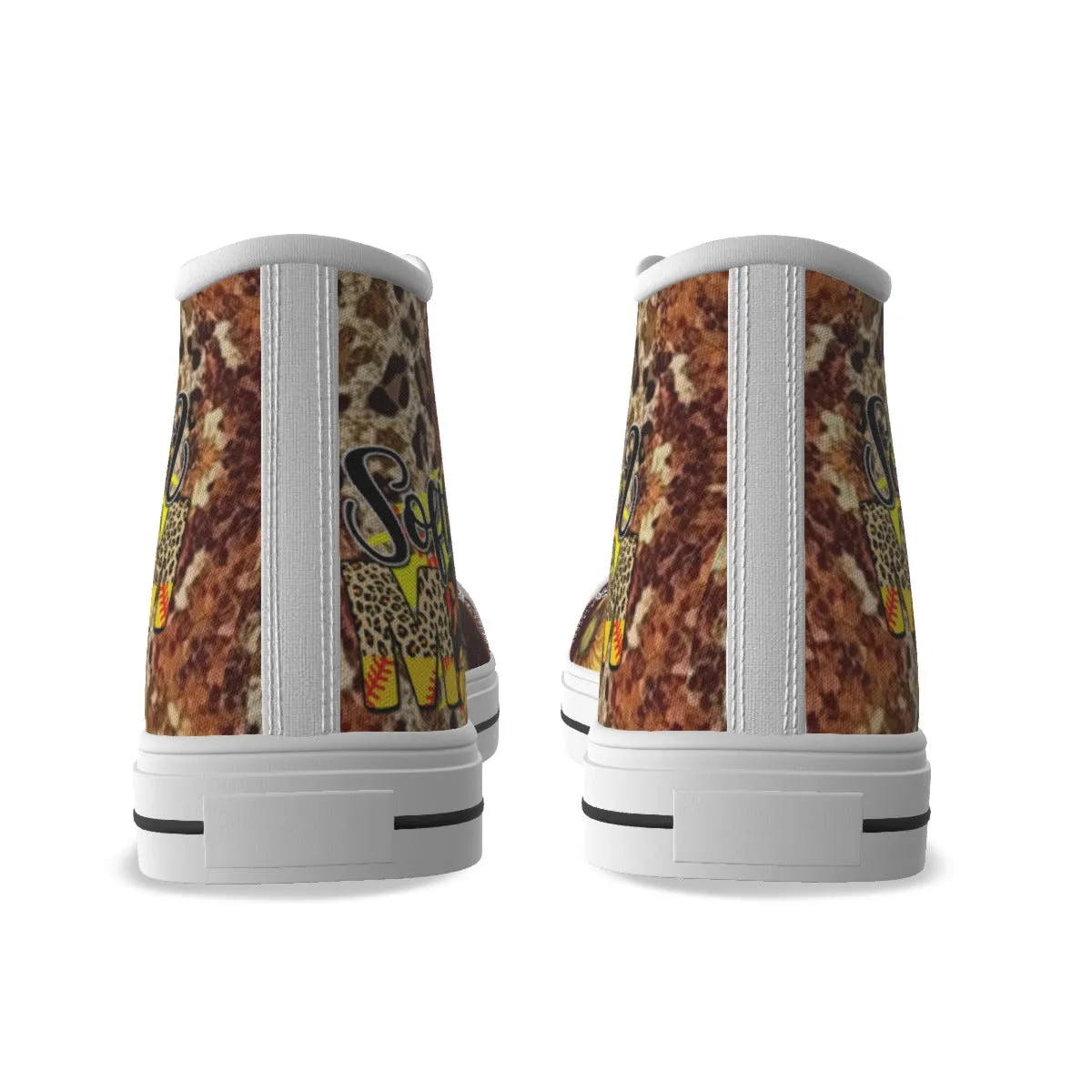 EShoes Personalized Women's Canvas Shoes, Soft Ball Mom, Mama Baseball Shoes, Custom Name Shoes.