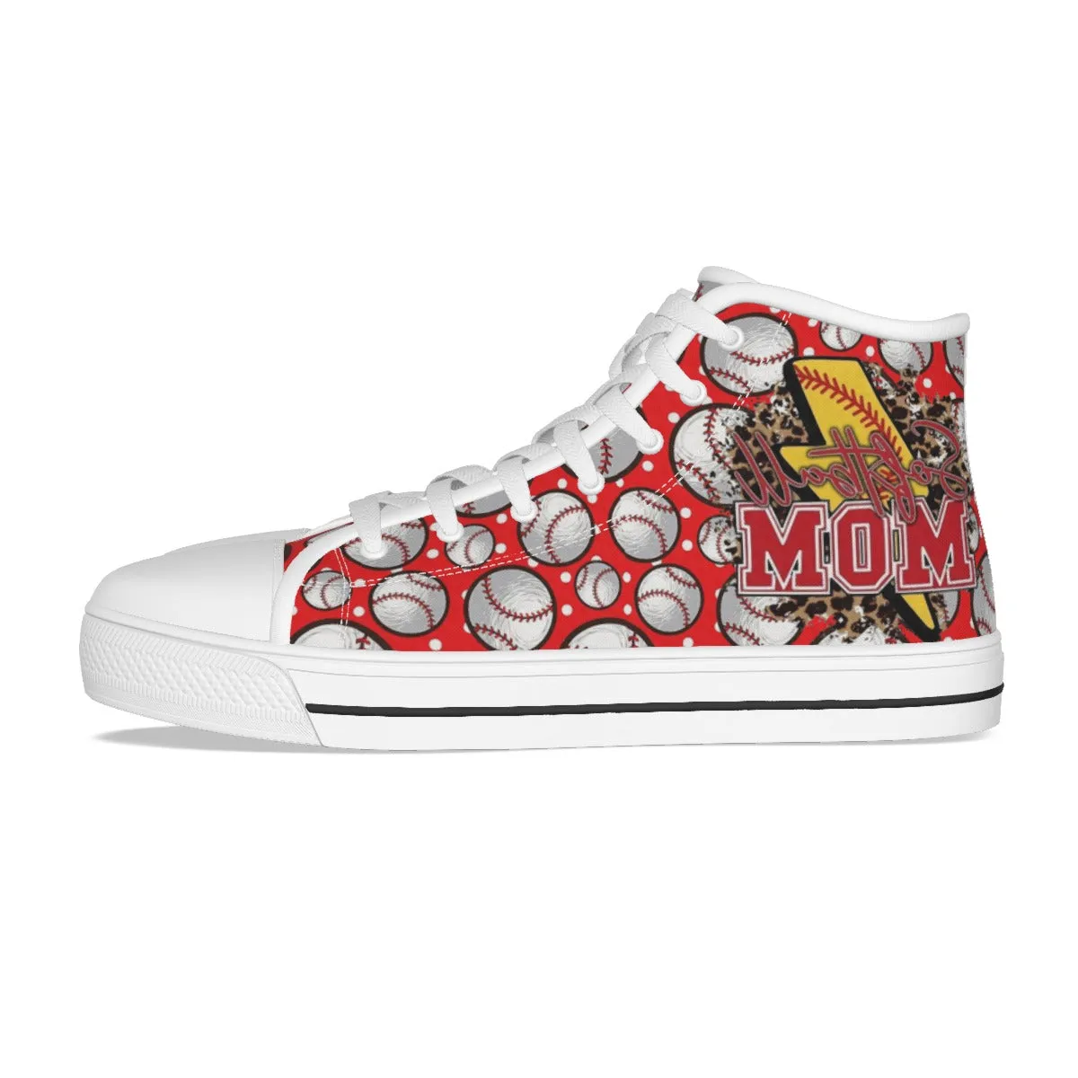 EShoes Personalized Women's Canvas Shoes, Soft Ball Mom, Shoes Baseball, Custom Name Shoes.