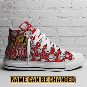 EShoes Personalized Women's Canvas Shoes, Soft Ball Mom, Shoes Baseball, Custom Name Shoes.
