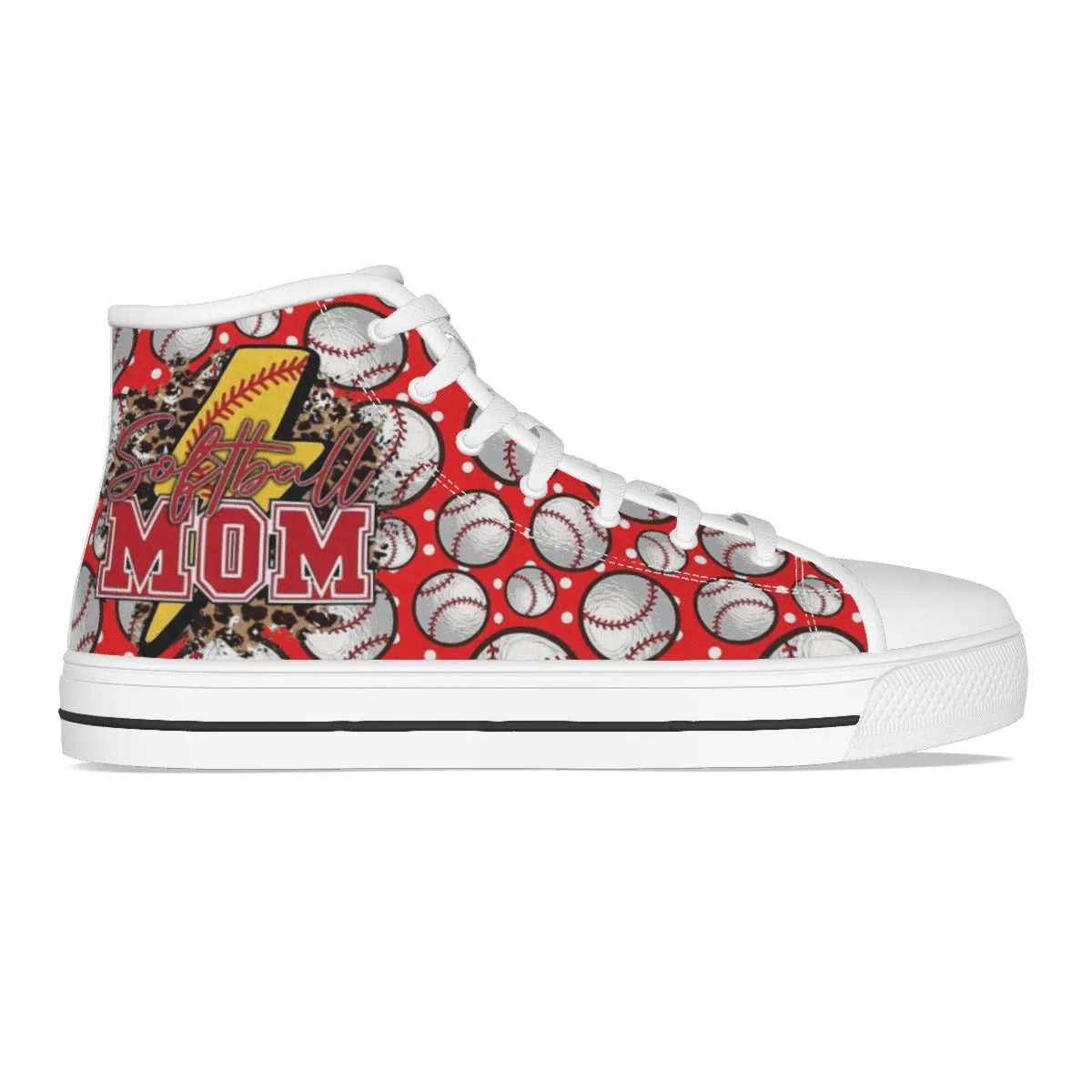 EShoes Personalized Women's Canvas Shoes, Soft Ball Mom, Shoes Baseball, Custom Name Shoes.