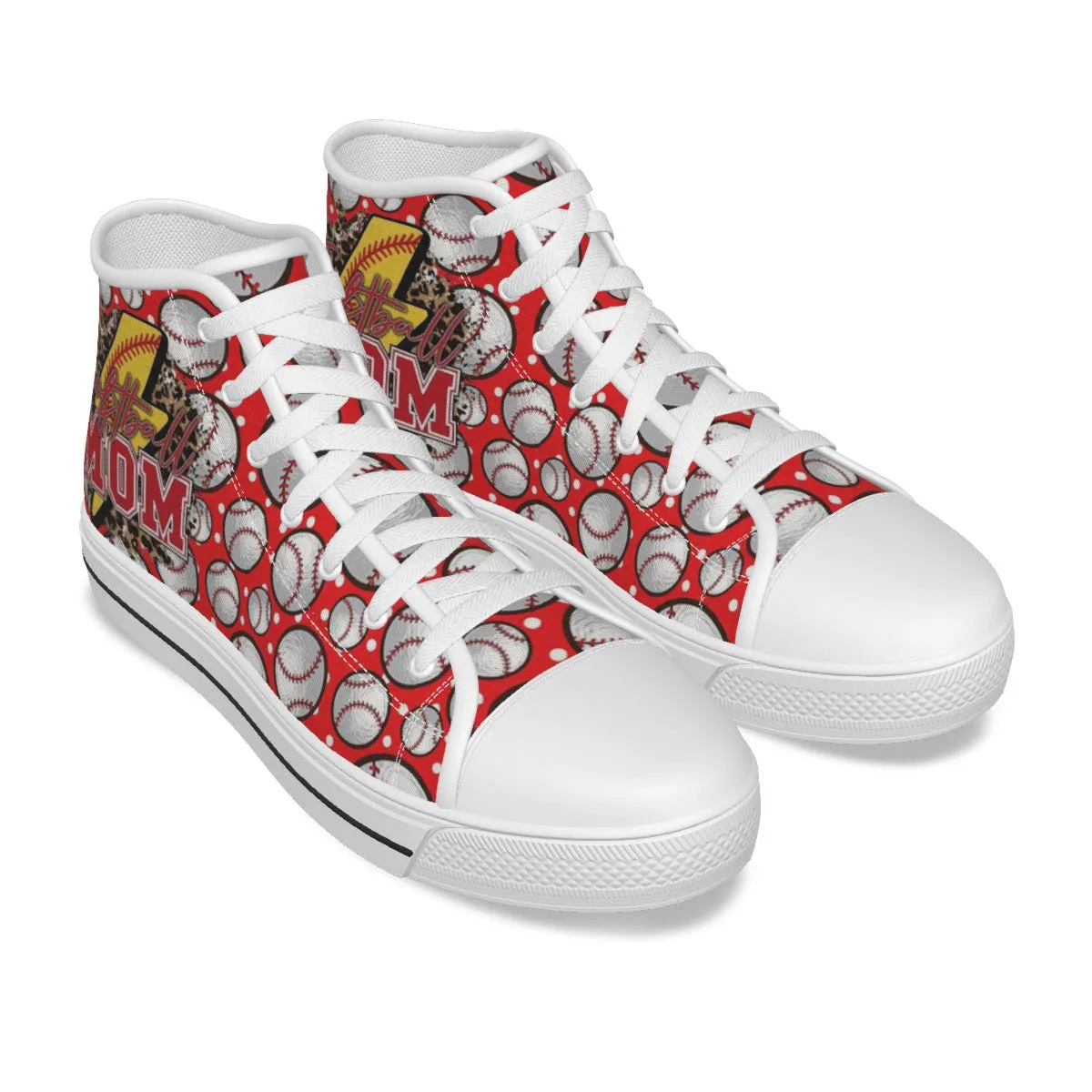 EShoes Personalized Women's Canvas Shoes, Soft Ball Mom, Shoes Baseball, Custom Name Shoes.