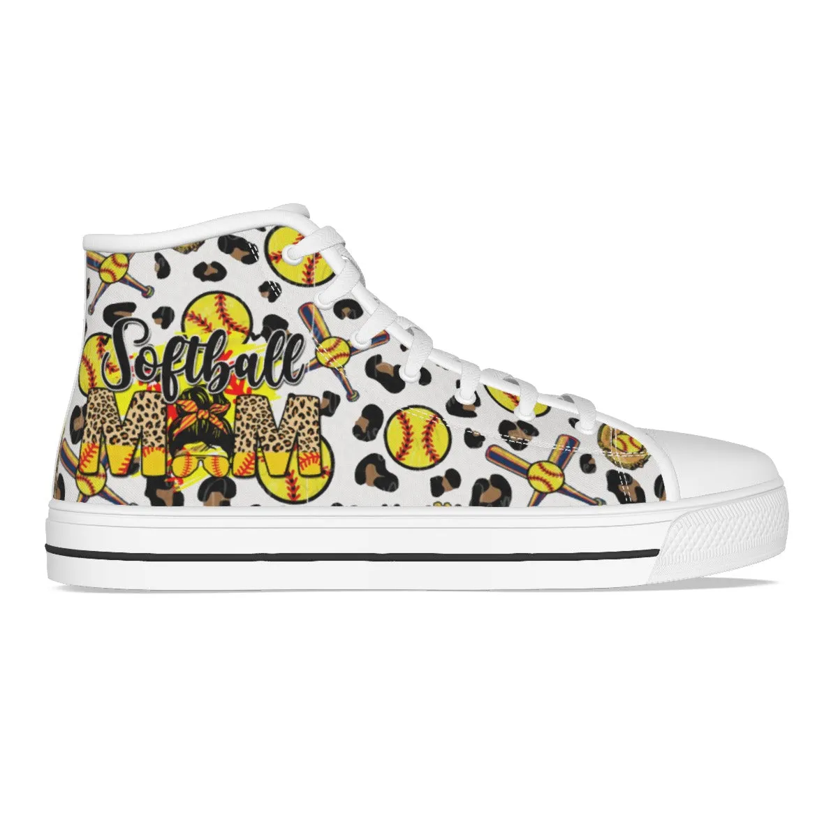 EShoes Personalized Women's Canvas Shoes, Soft Ball Mom, Shoes Baseball Retro, Custom Name Shoes.