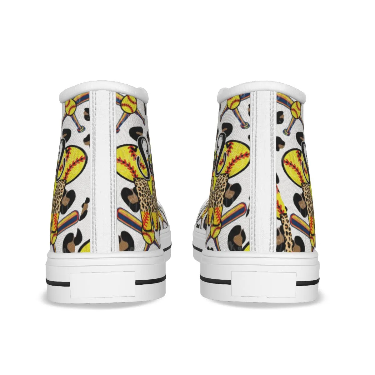 EShoes Personalized Women's Canvas Shoes, Soft Ball Mom, Shoes Baseball Retro, Custom Name Shoes.
