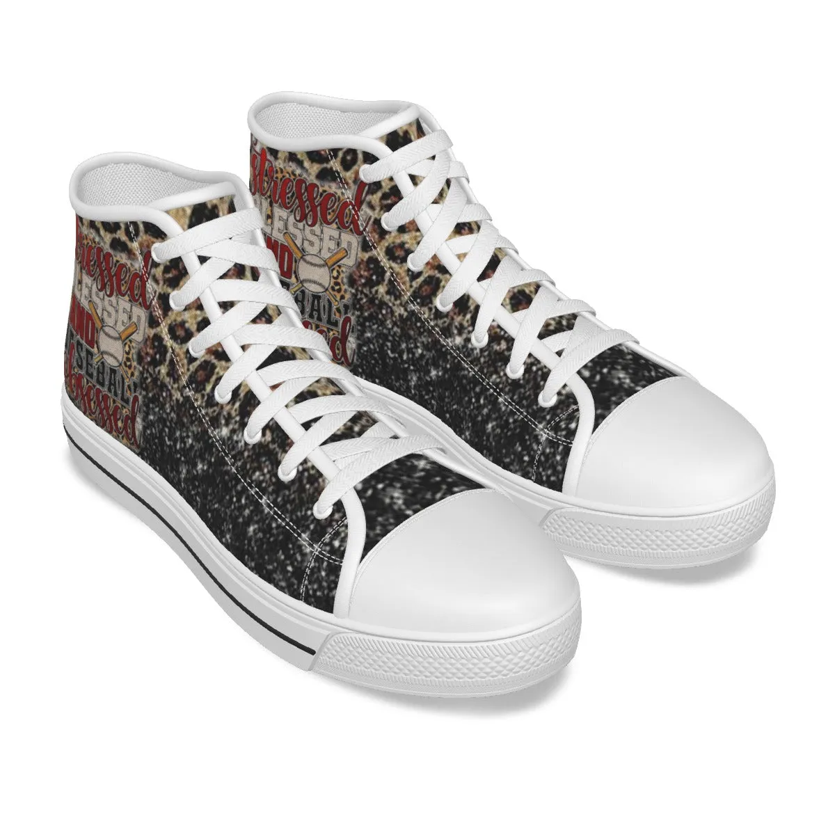 EShoes Personalized Women's Canvas Shoes, Stressed Blessed and Baseball Obsessed, Custom Name Shoes.