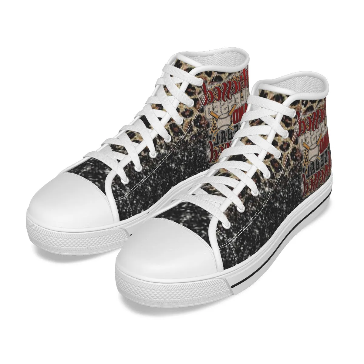 EShoes Personalized Women's Canvas Shoes, Stressed Blessed and Baseball Obsessed, Custom Name Shoes.
