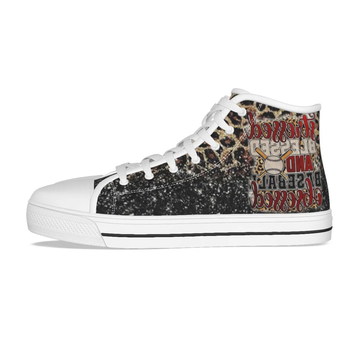 EShoes Personalized Women's Canvas Shoes, Stressed Blessed and Baseball Obsessed, Custom Name Shoes.