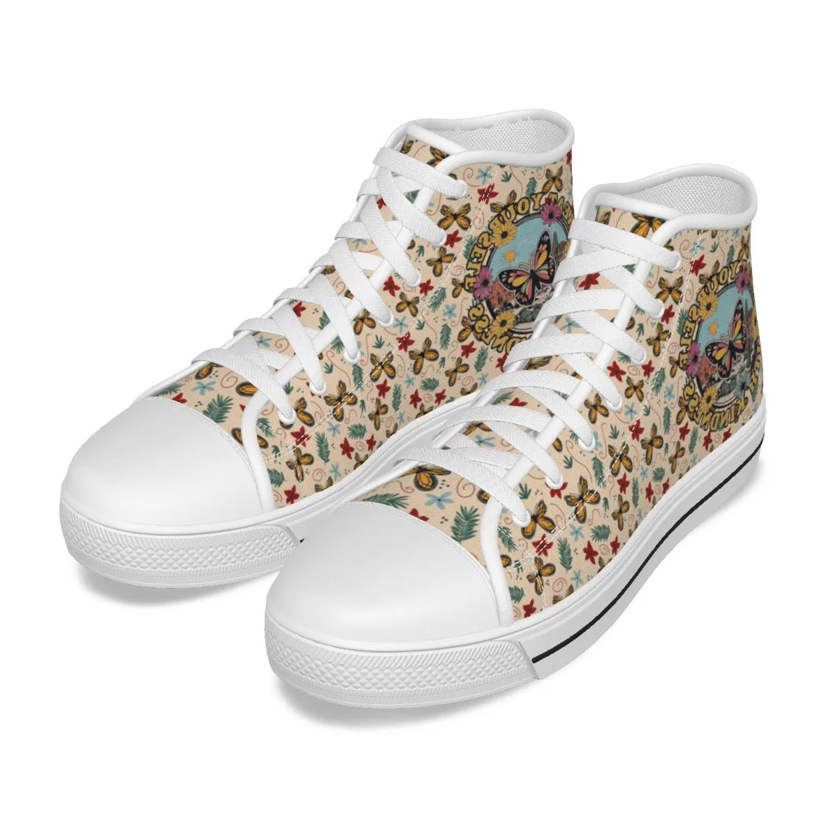 EShoes Personalized Women's Canvas Shoes, Treat Yourself With Kindness, Custom Name Shoes.