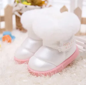 fashion Kids Children's shoes shiny fur warm winter boots snow boost Baby shoes Girls cotton padded Toddler baby's
