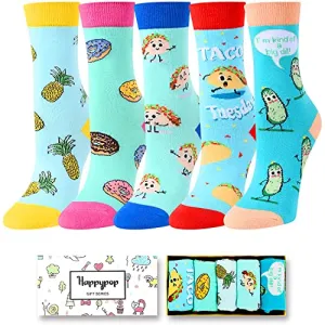 Funny Girls Socks Girl Food Socks Gifts for Girls, Best Gifts for Your Sister, Daughter, Granddaughter On Birthdays, Children's Day Gifts, Gift for 4-7 Years Old Girls