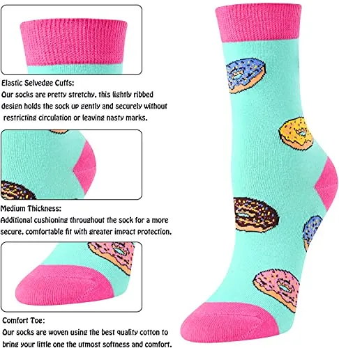 Funny Girls Socks Girl Food Socks Gifts for Girls, Best Gifts for Your Sister, Daughter, Granddaughter On Birthdays, Children's Day Gifts, Gift for 4-7 Years Old Girls