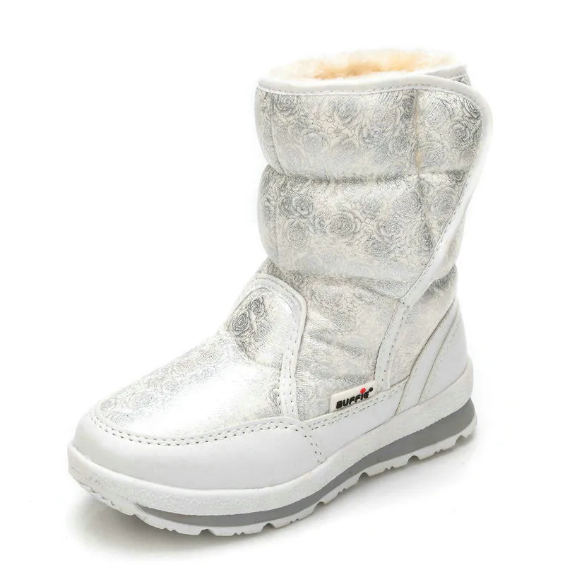 girls boots winter's kids snow boots kids shoes children warm fur waterproof daughter white brand girls fashion shoes