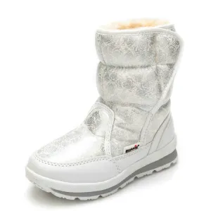 girls boots winter's kids snow boots kids shoes children warm fur waterproof daughter white brand girls fashion shoes