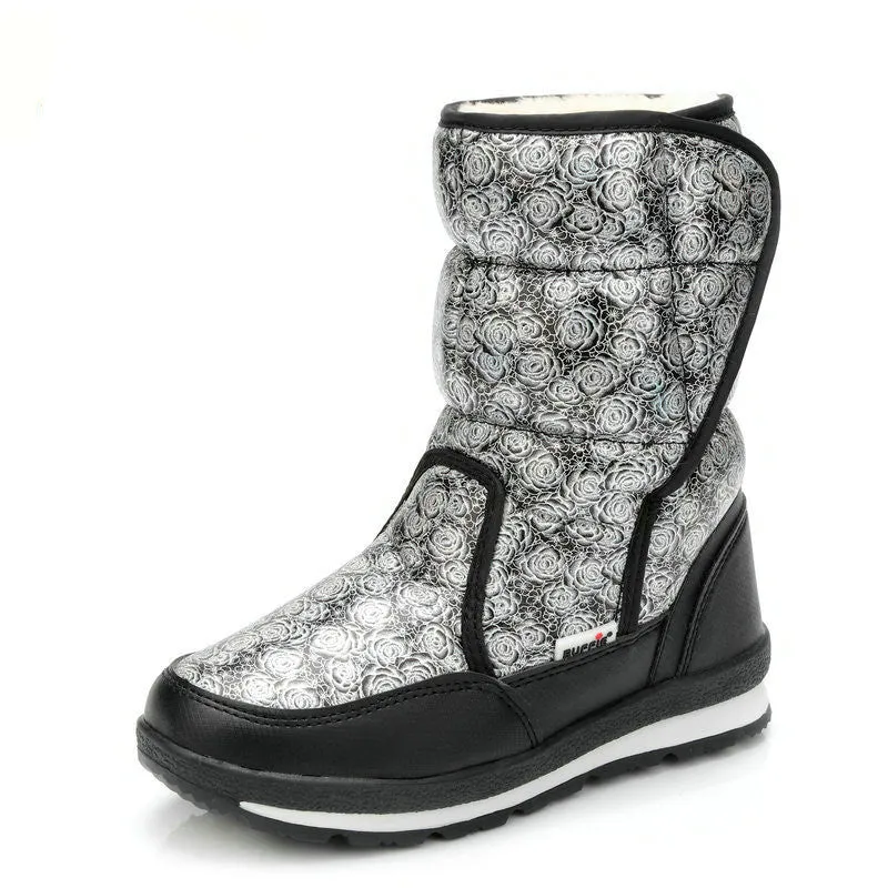 girls boots winter's kids snow boots kids shoes children warm fur waterproof daughter white brand girls fashion shoes