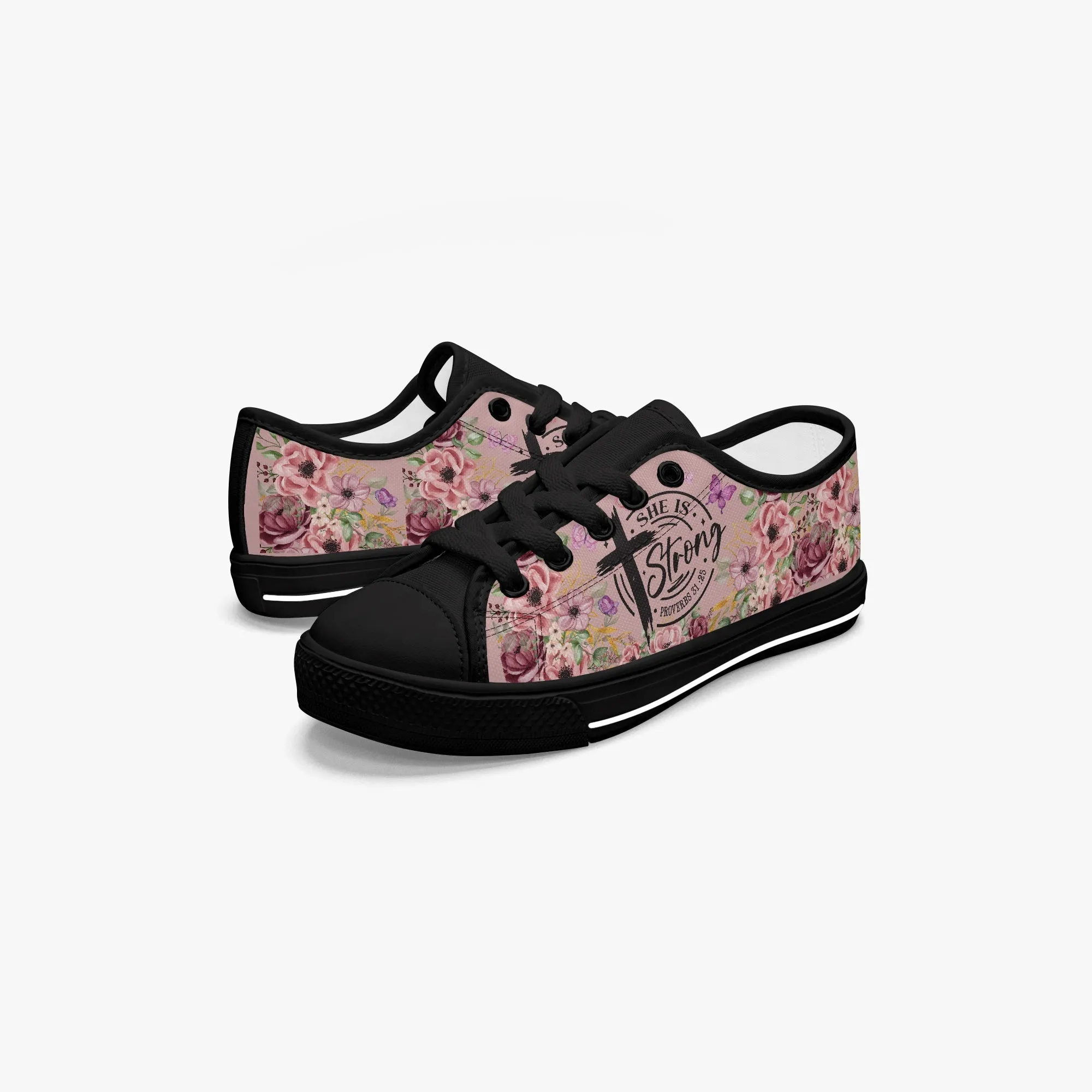 Girl's Low-Top Canvas Shoes-Black