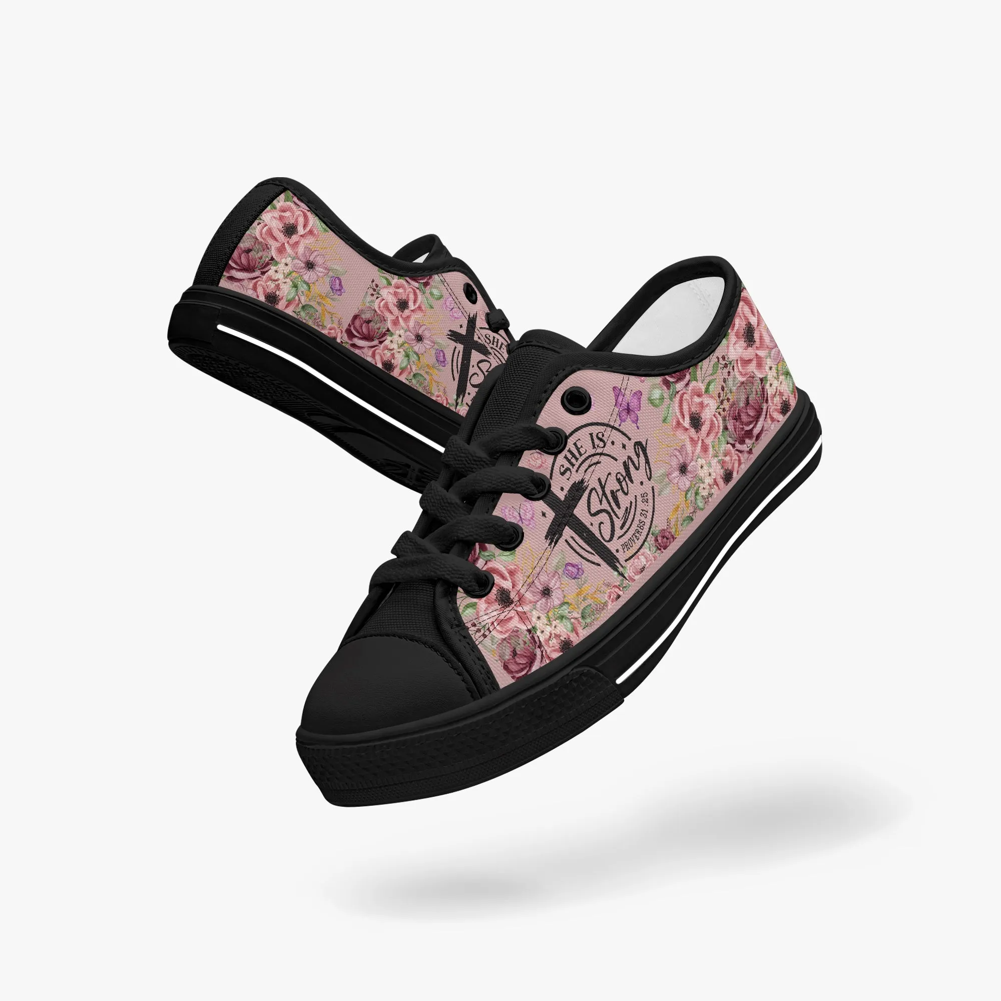 Girl's Low-Top Canvas Shoes-Black