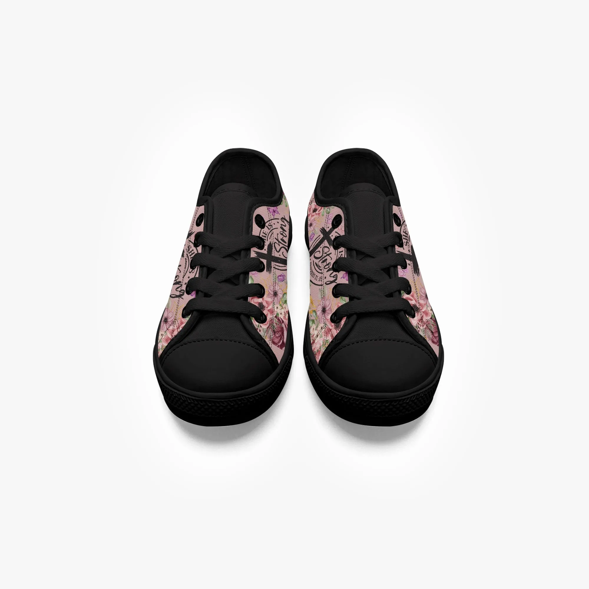 Girl's Low-Top Canvas Shoes-Black
