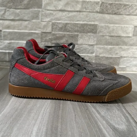 Gola Low Top Sneaker- Gray and Red- Size 3 Kids
