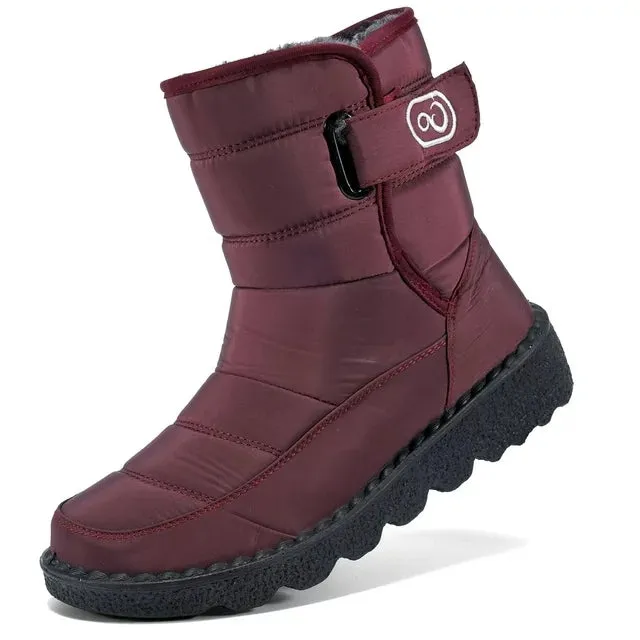 HARENC Womens Winter Snow Boots Ankle Booties Outdoor Waterproof Hiking Walking Platform Shoes