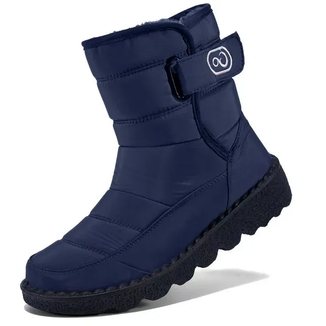 HARENC Womens Winter Snow Boots Ankle Booties Outdoor Waterproof Hiking Walking Platform Shoes