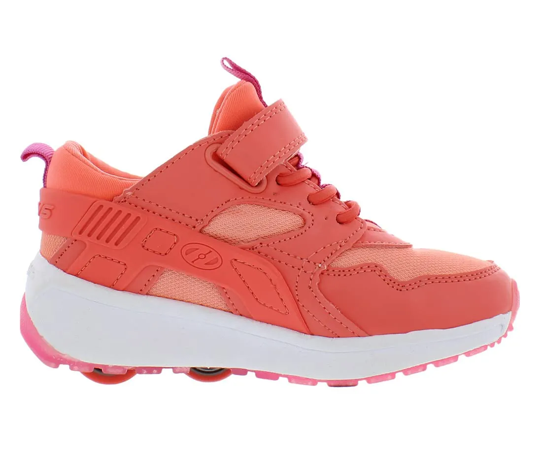 HEELYS Girl's Force X2 Wheels Skate Sneaker Shoes 1 Little Kid Papaya/Hot Pink