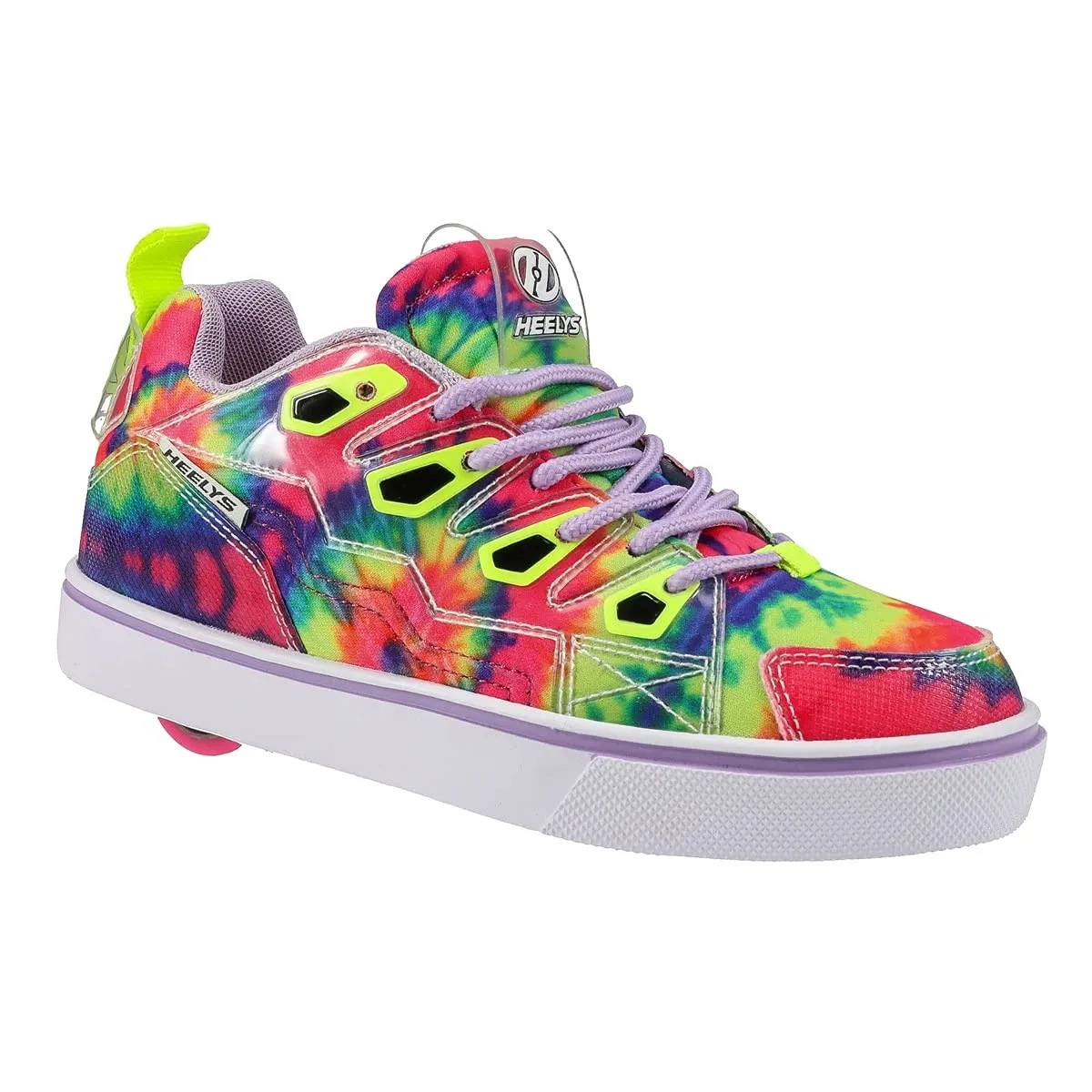 HEELYS Youth Kids Tracer Wheels Skate Sneaker Shoes 13 Little Kid Purple/Neon Yellow/Tie Dye