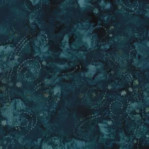 Hoffman Fabrics Teal Snow Swirl Batik Fabric G2209-21-Teal