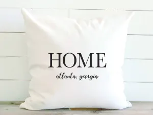 Home with City and State - Square Canvas Pillow