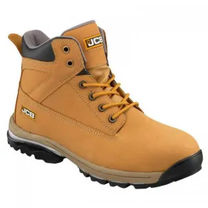 JCB Safety Boots Nubuck Leather Honey Workmax Steel Toecap Slip Resistant Size 6