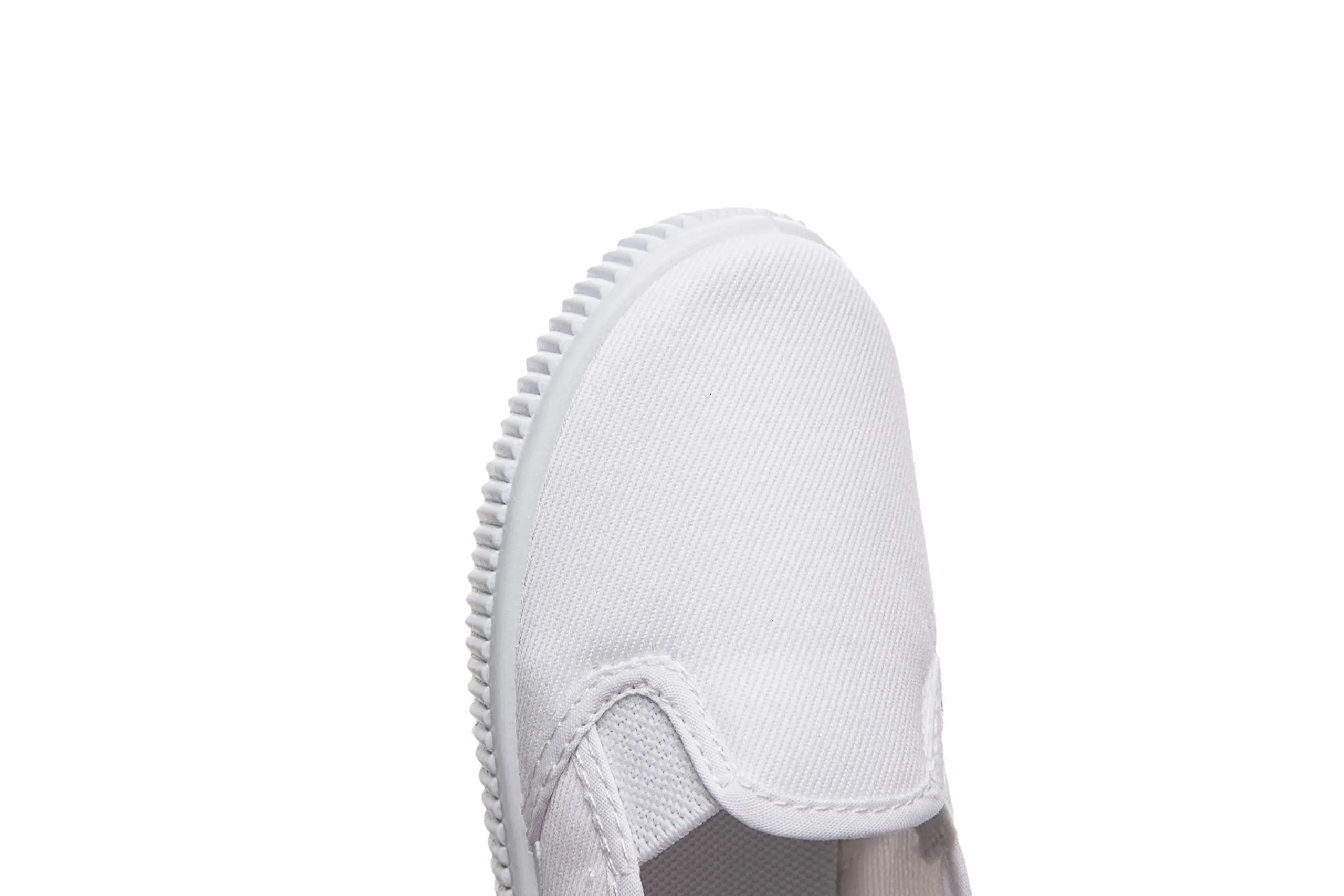 Je-Gou Boy's Girl's Classic Canvas Slip On Fashion Sneaker Skate Tennis Shoes, White, 9 Toddler
