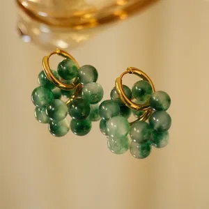 Just Lil Things  Green Hoop Earrings jlt11301