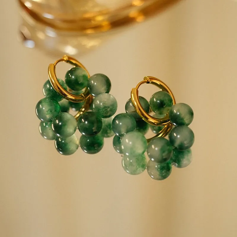 Just Lil Things  Green Hoop Earrings jlt11301
