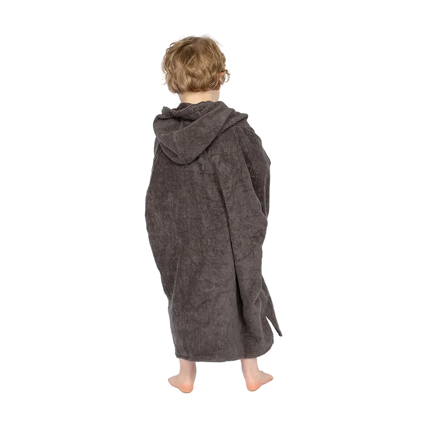 Kids Towelling Change Robe - Grey