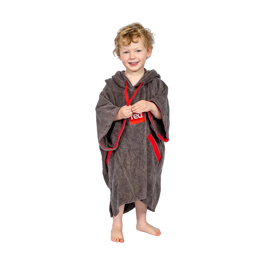 Kids Towelling Change Robe - Grey